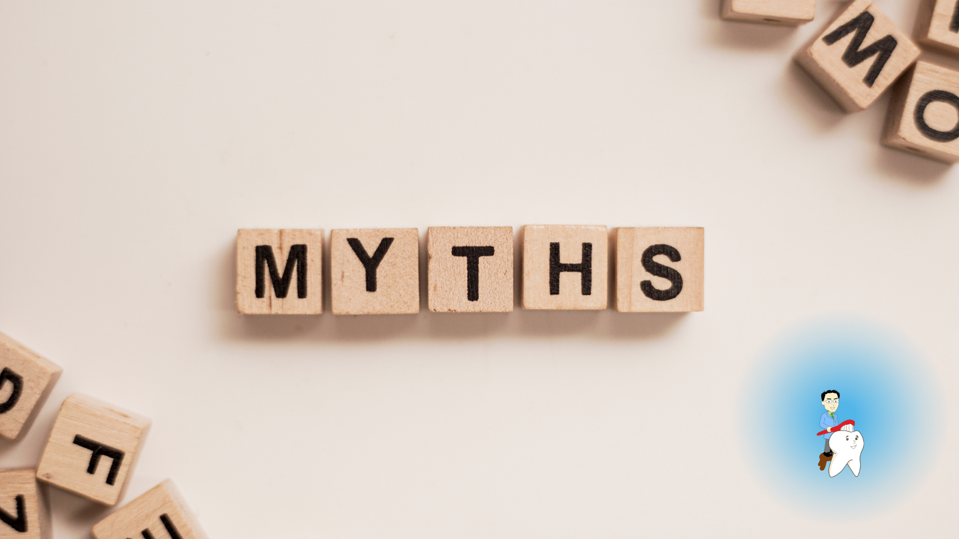 The word myths is written on wooden blocks