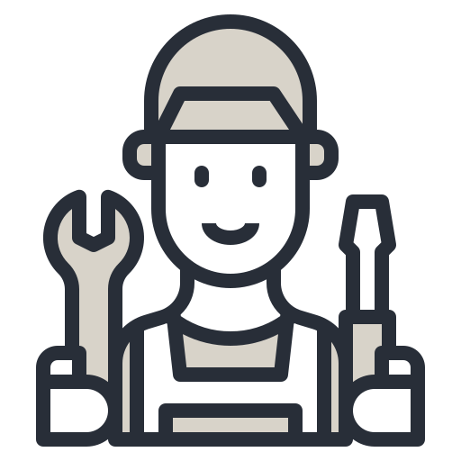 A man is holding a wrench and a screwdriver.