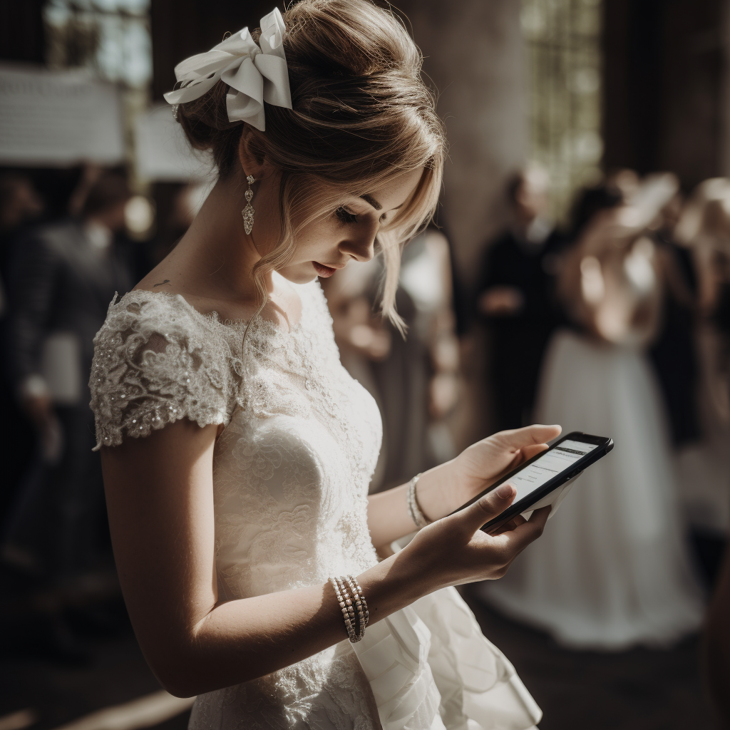 Een smartphone en een lijst met contactgegevens naast een draaiboek, symboliserend de centrale rol van communicatie in de organisatie van een bruiloft.