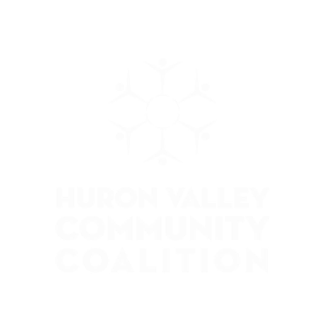 The Huron Valley Community Coalition logo in white