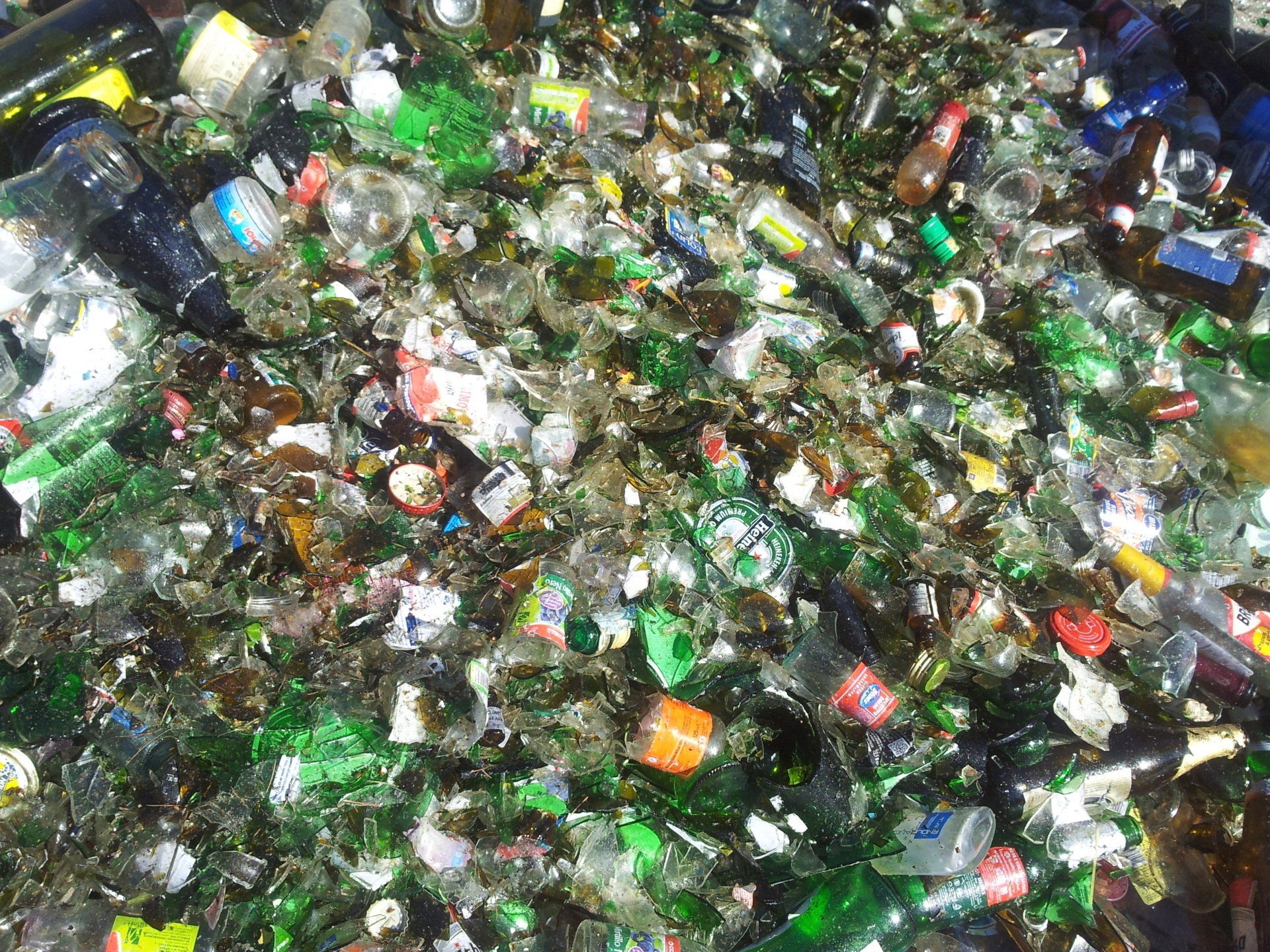 bottiglie di vetro da riciclare