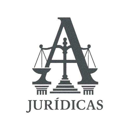 Un logotipo para un bufete de abogados con una letra a y una balanza de la justicia.