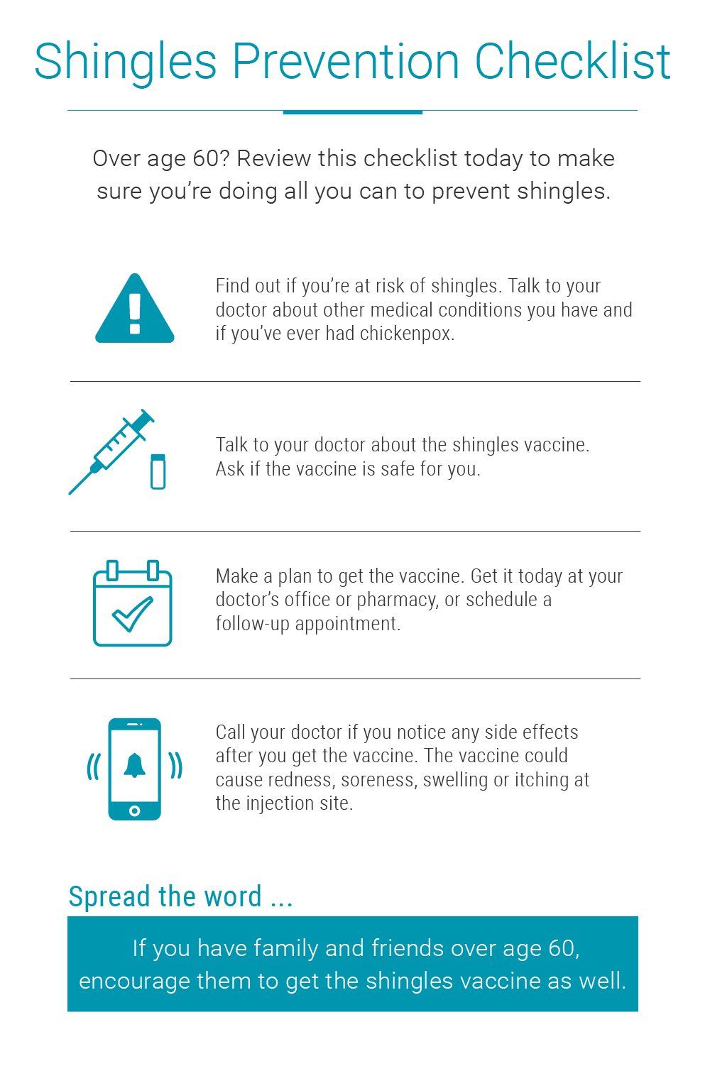 Shingles Prevention Checklist