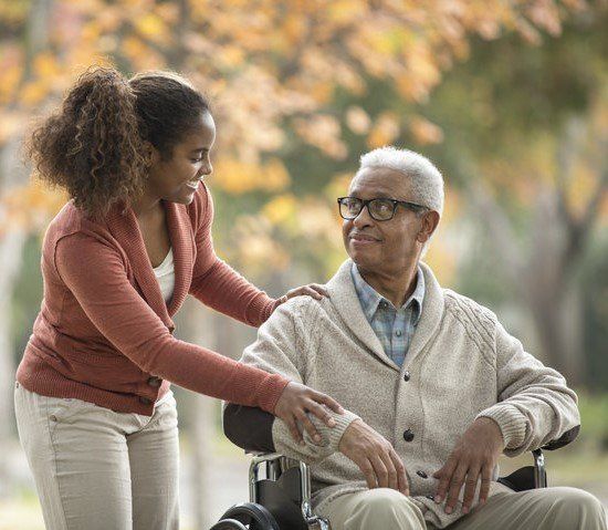 caregiver serving client 