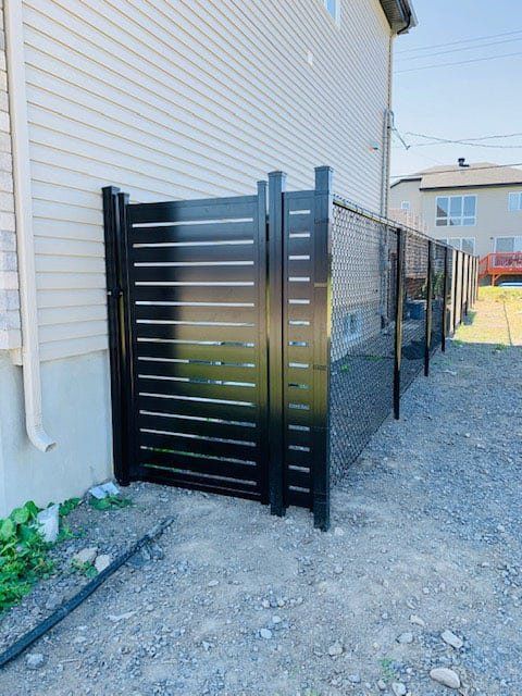 elite fence black aluminum horizontal fence