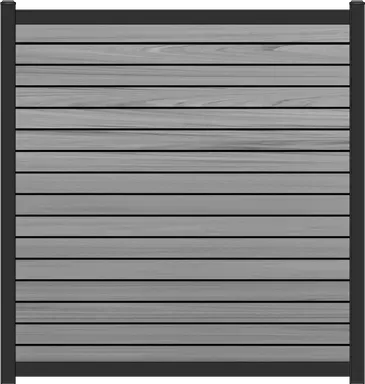 black aluminum with horizontal dark gray pvc sound wall