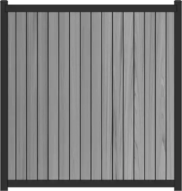 black aluminum with vertical dark gray vinyl pvc sound wall