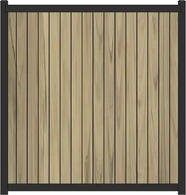 black aluminum with vertical green teak vinyl pvc sound wall