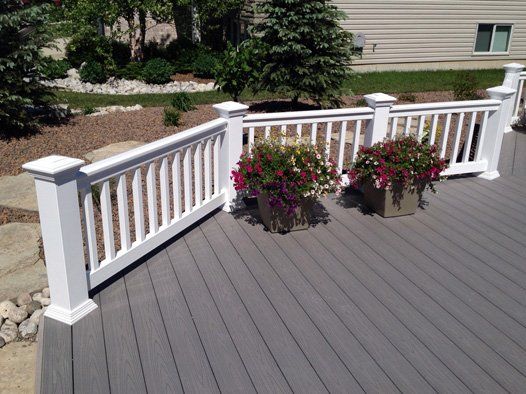 white vinyl railing