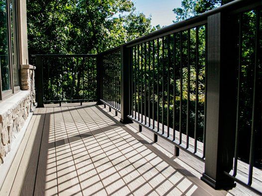 black aluminum railing