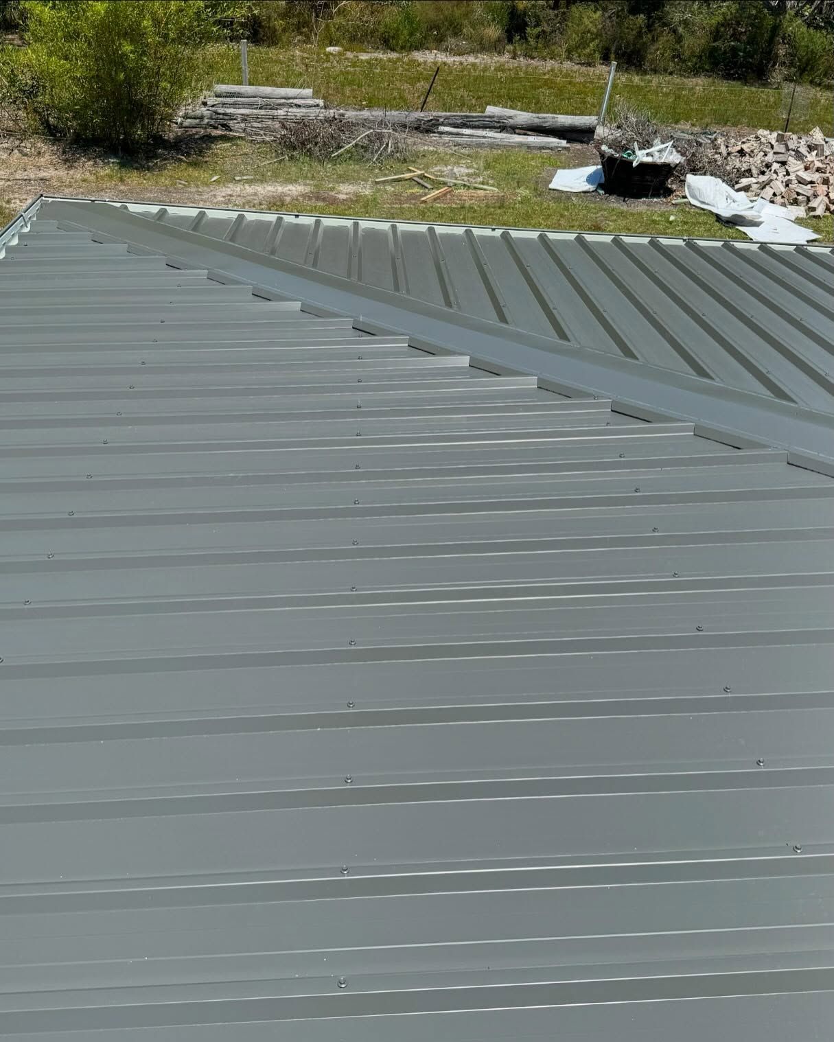 Metal Roof With Horizontal Lines, Angled Upwards — Ace Metal Roofing in Waterview Heights, NSW