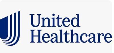 The united healthcare logo is blue and white on a white background.