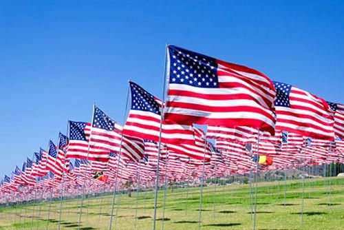 American Flag on a Field - Installation in University Place, WA