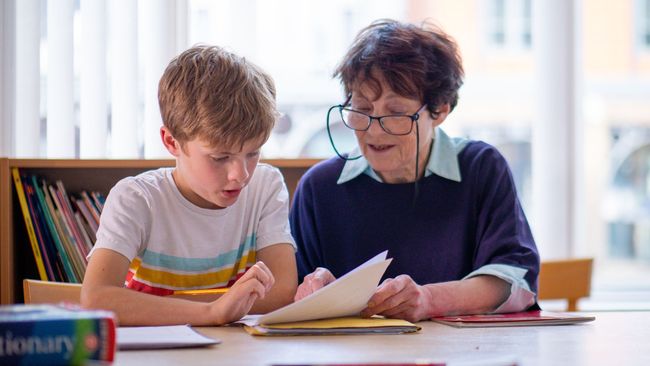 tutor with student