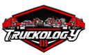 A logo for truckology 111 with two trucks and a sun