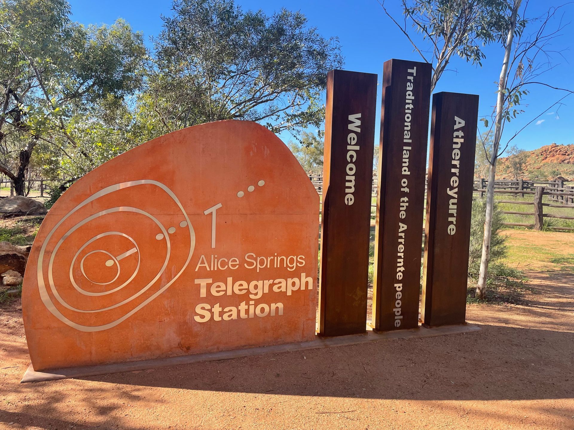 A sign for the alice strings telegraph station