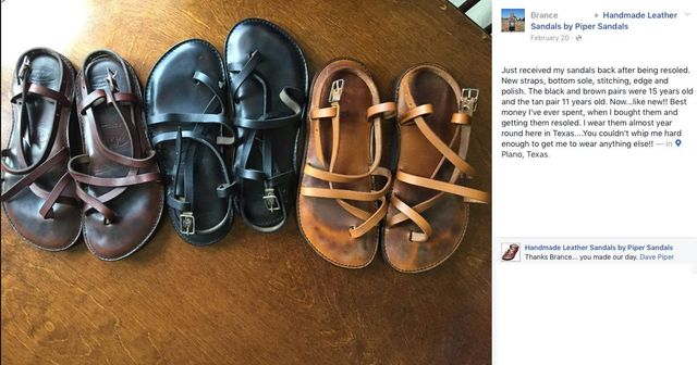 Handmade Leather Sandals from the Piper Sandal Company