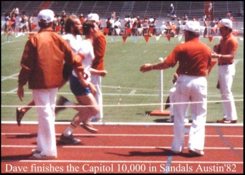 Dave Piper - running race in Piper Sandals