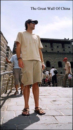 handmade leather sandals at The Great Wall of China