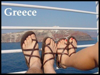 handmade leather sandals in Greece