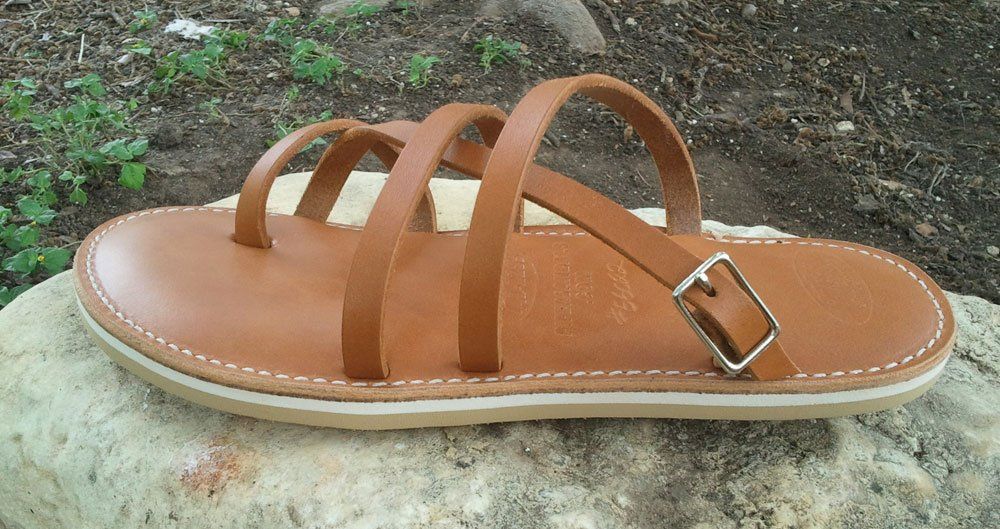 SlipOn Sandal, tan, with two tone tan and white sole