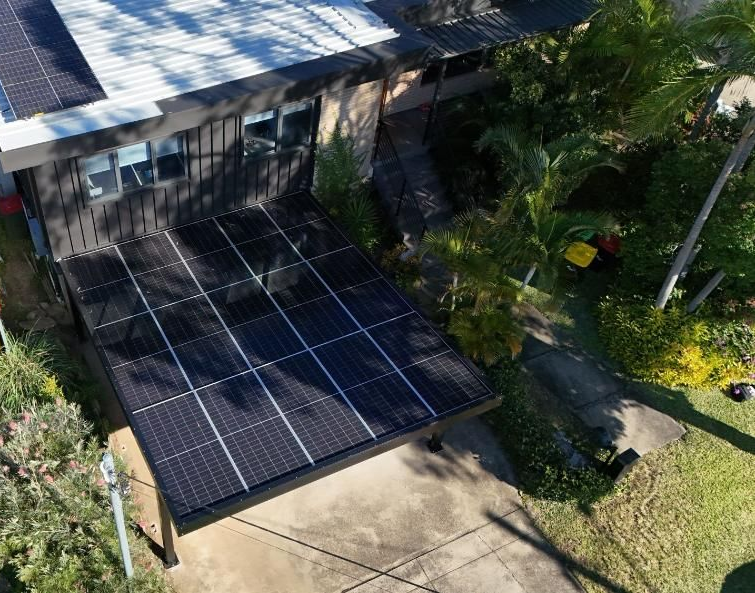 Overhead View of A House with Solar Panels — Mid North Coast Solar Carports in Coffs Harbour, NSW