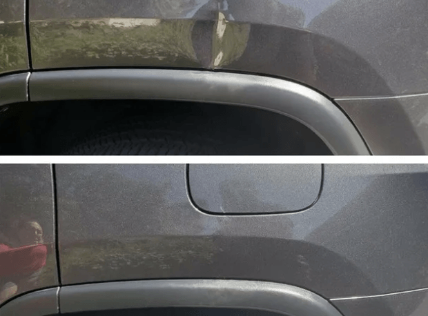 CD Dents Repair performing professional paintless dent repair, hail damage removal, paint chip touch-up, and door edge protection services in Midland, Saginaw, and Sanford, MI—showing technicians, repair tools, and before-and-after results