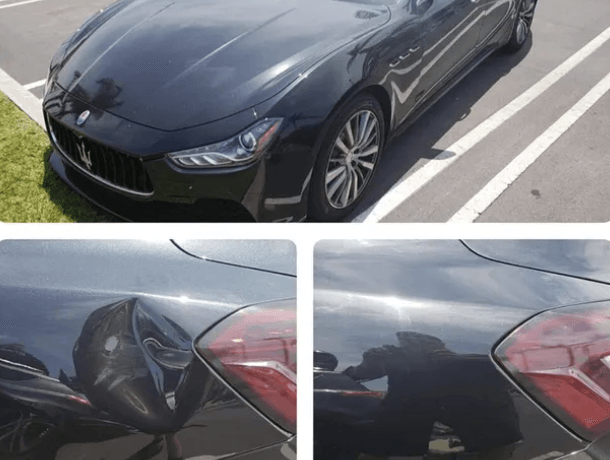 CD Dents Repair performing professional paintless dent repair, hail damage removal, paint chip touch-up, and door edge protection services in Midland, Saginaw, and Sanford, MI—showing technicians, repair tools, and before-and-after results