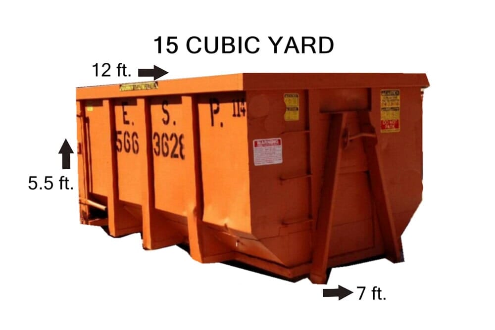 15 Cubic Yard Dumpster - C & D Disposal in Naples, FL
