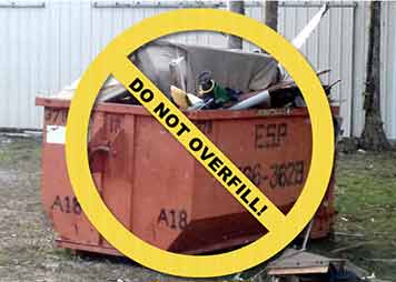 Do not overfill - Dumpsters in Naples, FL