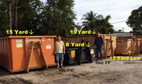 Sizes of dumpsters for commercial dumpster service in Naples, FL