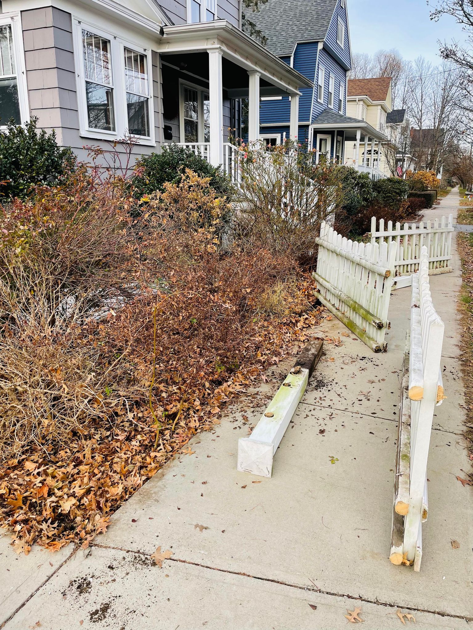 removing an old white picket fence