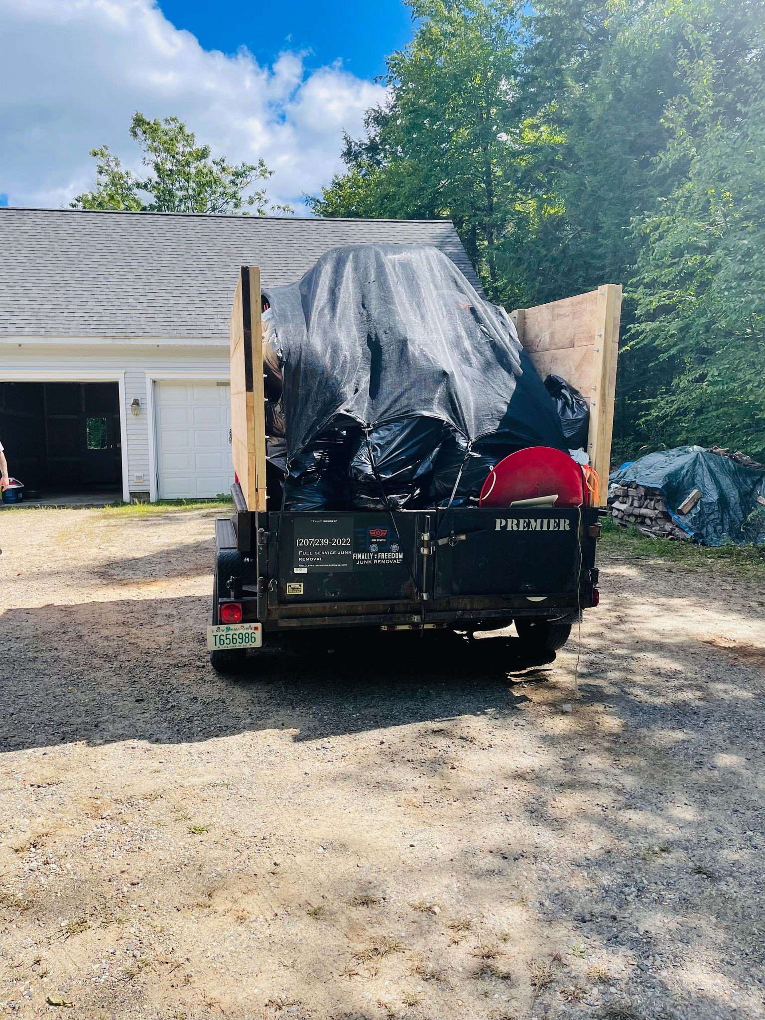 truck loaded with junk