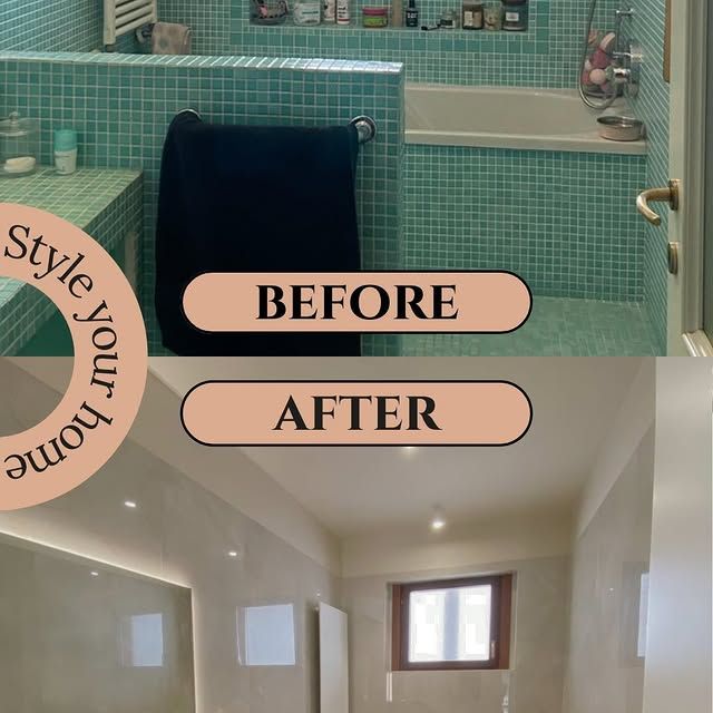 Prima e dopo di un bagno, divenuto moderno e luminoso grazie al servizio di ristrutturazioni chiavi in mano a Torino