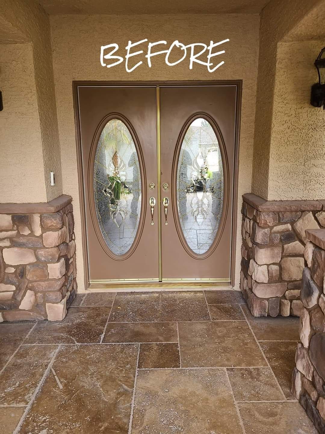 A picture of a door before being painted.