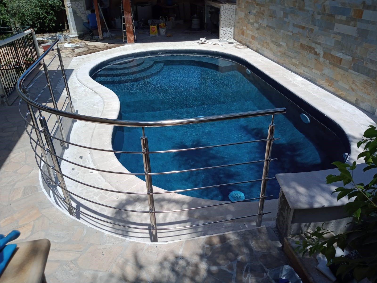 parapetto piscina in acciaio inox