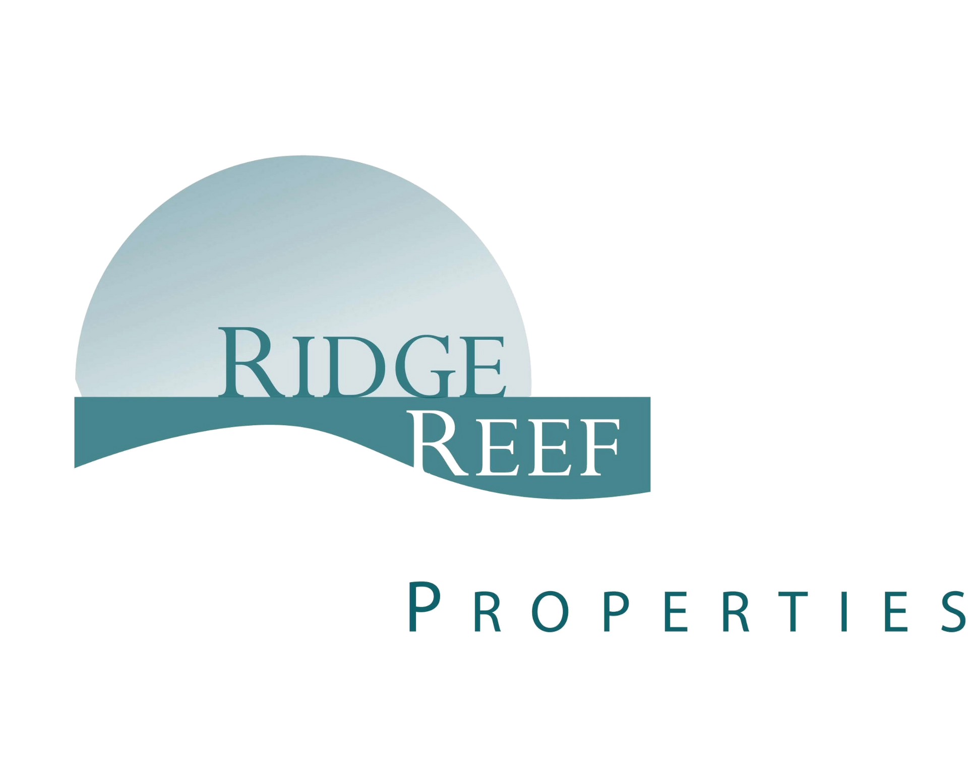 Ridge Reef Properties logo: teal arc above 