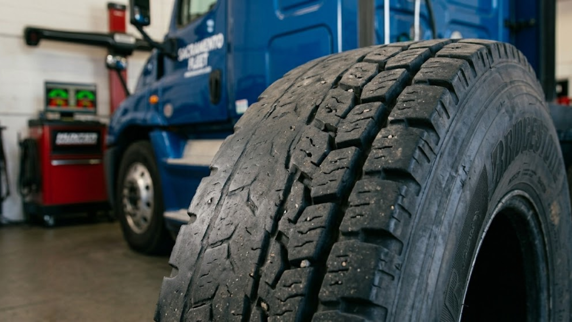 uneven tire wear caused by misalignment commercial truck
