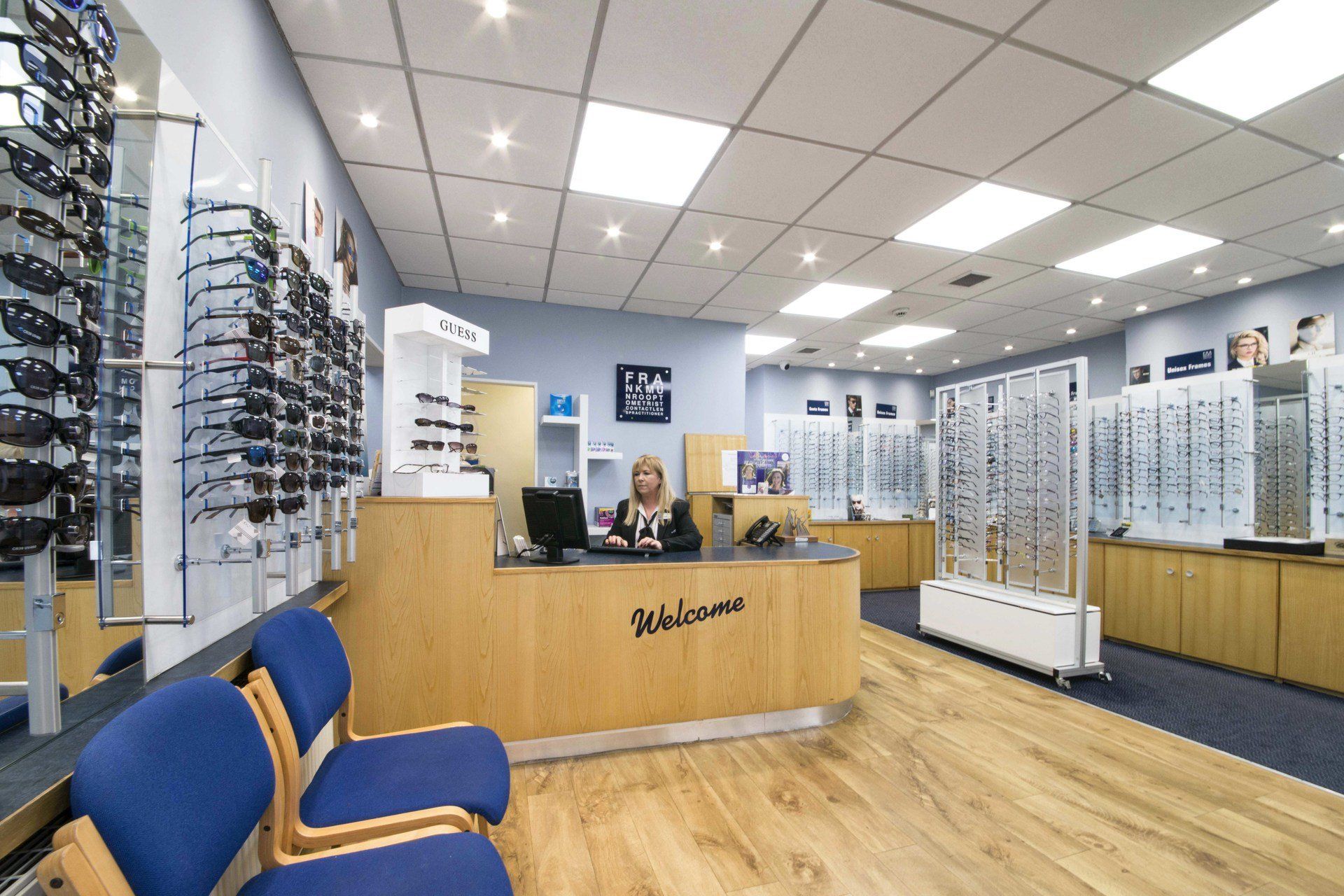 Optometrist reception area