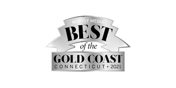 “Best of the Gold Coast Connecticut 2021” silver award logo on a white background