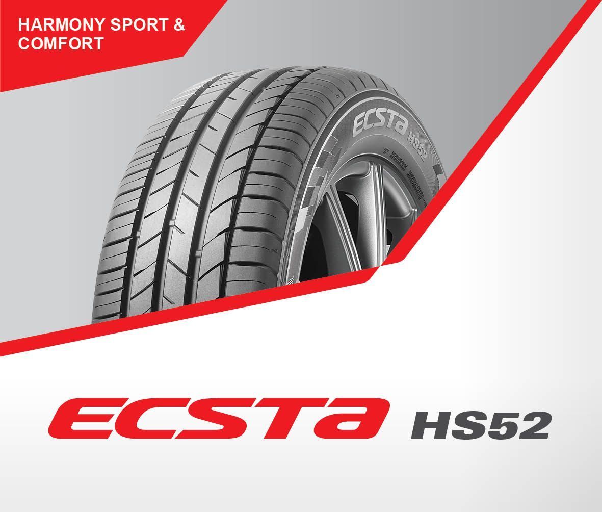 Replacing the ECSTA HS51, the Award winning new ECSTA HS52 pattern has been designed to provide the perfect balance between comfort and performance, offering drivers of premium sedans and sports vehicles a comfortable ride along with high levels of safety through high grip and braking performance.