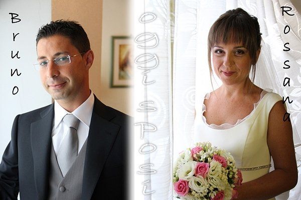 Primo piano di uno sposo e una sposa