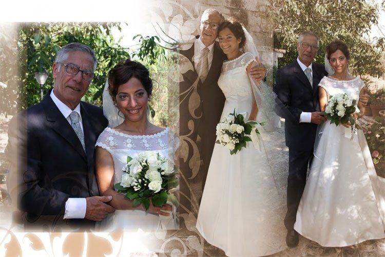 Photoshoot con sposa e padre in varie pose