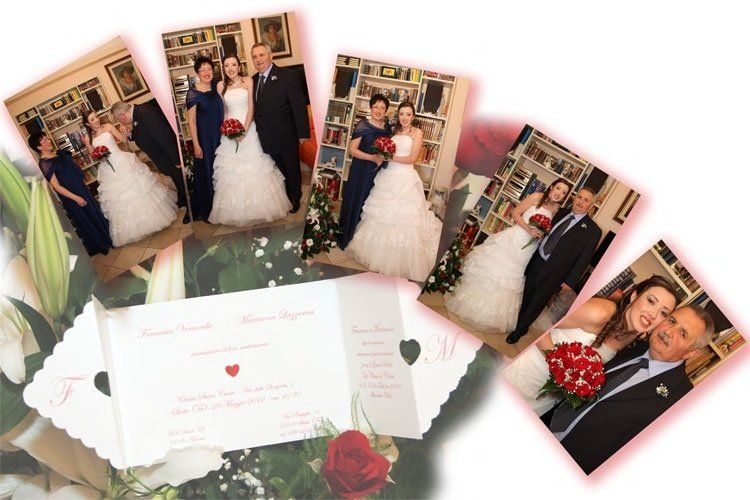 inviti matrimoniali con foto degli  sposi e parenti