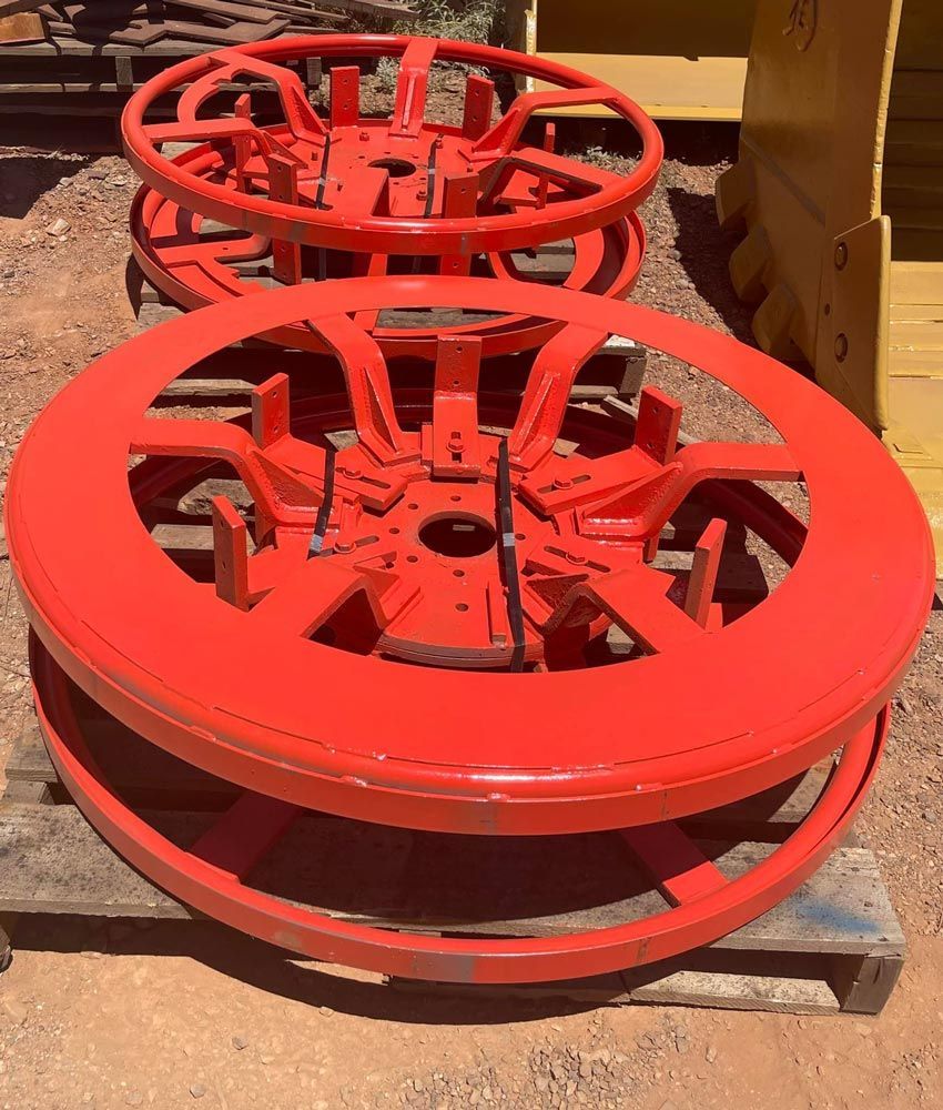 Bright Red Metal Wheel — Wright's Welding Operations In Ryan QLD