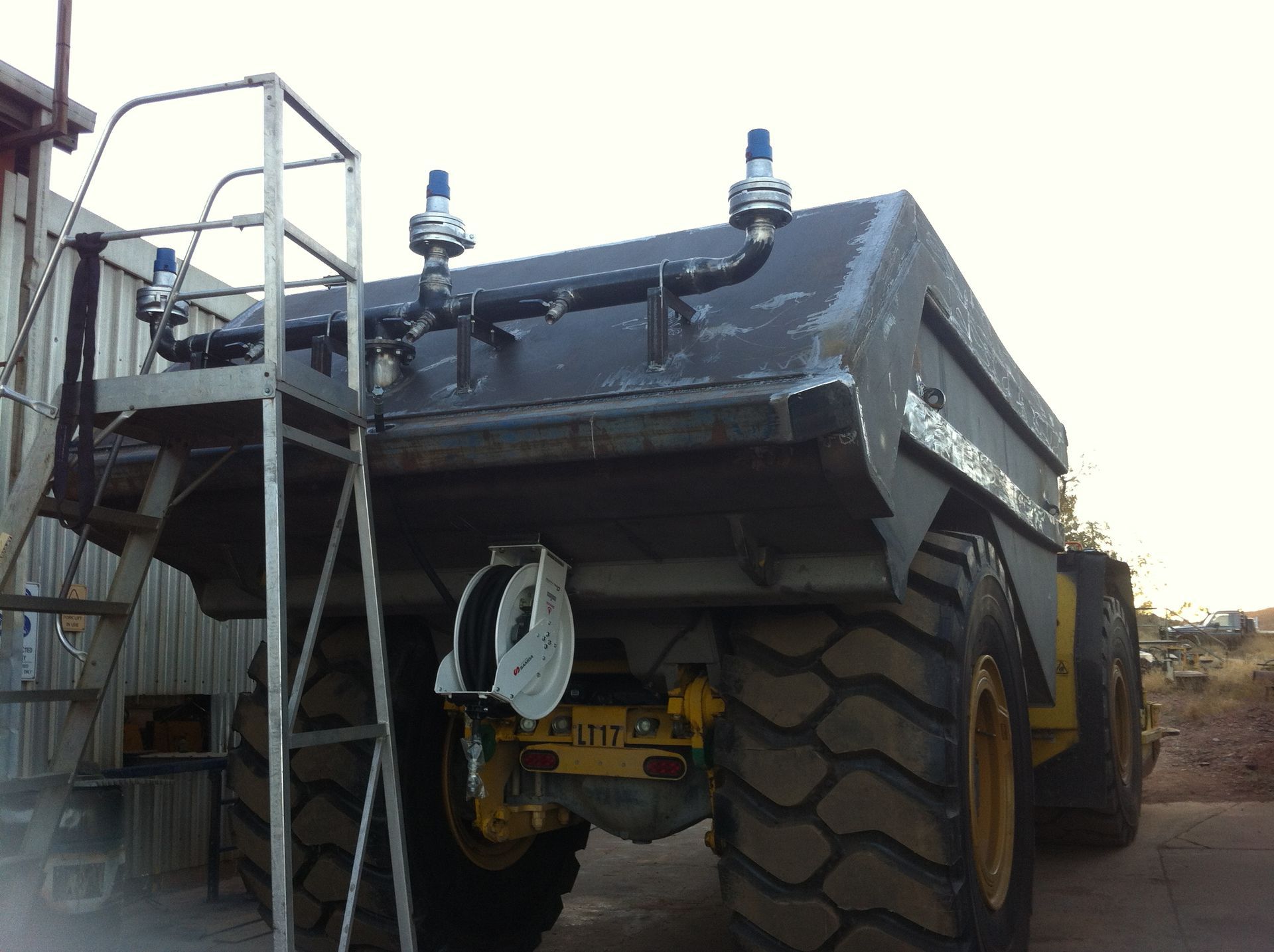 White Flatbed Trailer On The Truck — Wright's Welding Operations In Camooweal, QLD