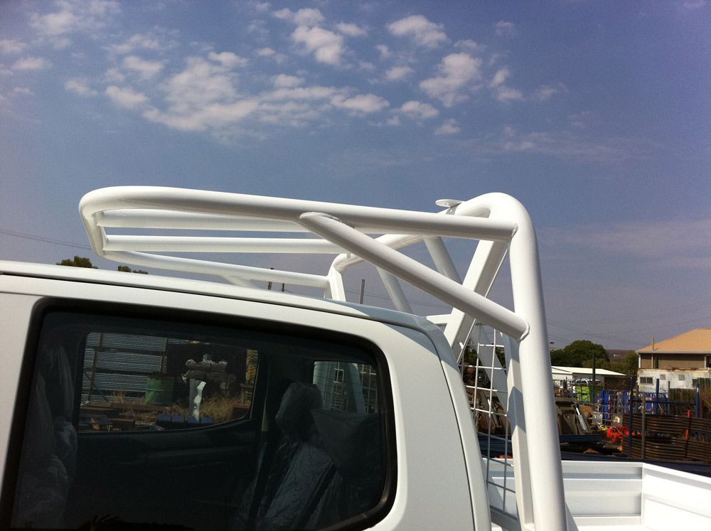 Toyota Hilux With Half Cab Roll Bar — Wright's Welding Operations In Ryan, QLD