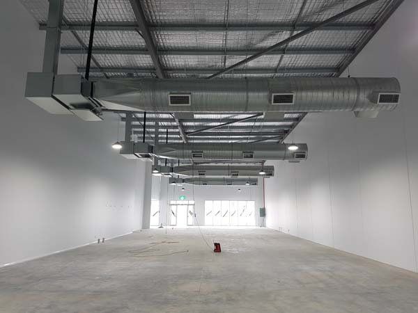 sheet metal ducts in large roof