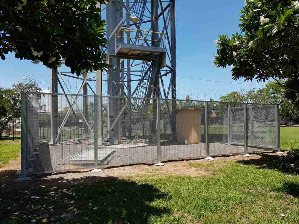 Security fence around — Gates Darwin in Pinelands, NT