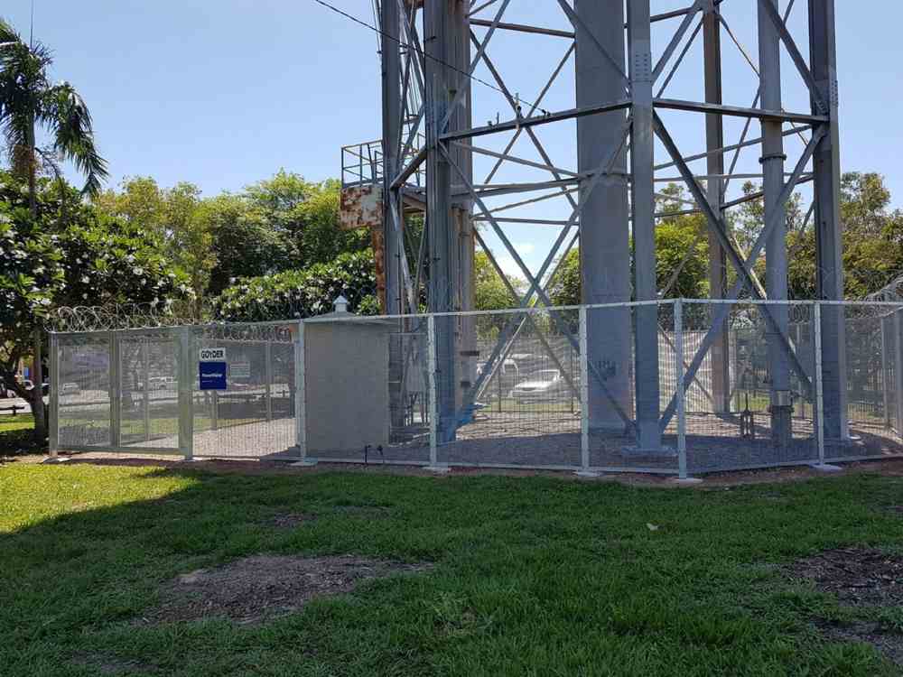 Security fence around — Gates Darwin in Pinelands, NT